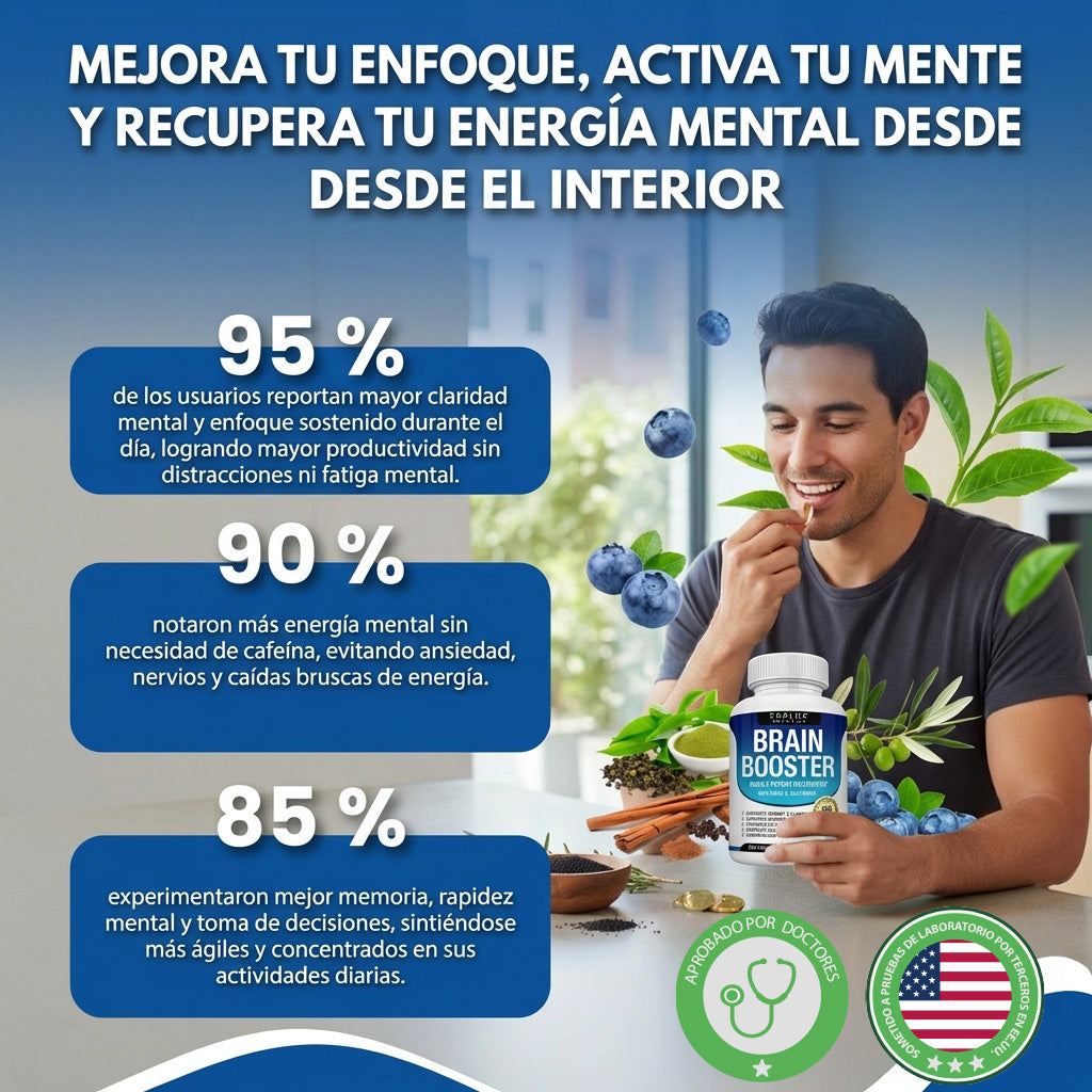 Brain Booster - Mejora la claridad, el enfoque y la energía mental.