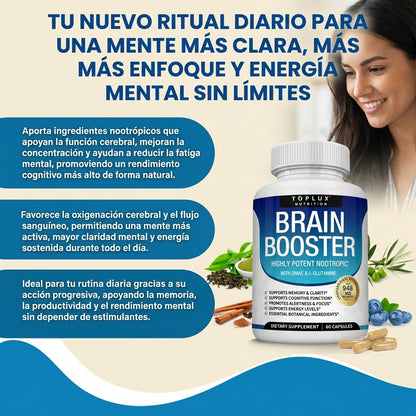 Brain Booster - Mejora la claridad, el enfoque y la energía mental.