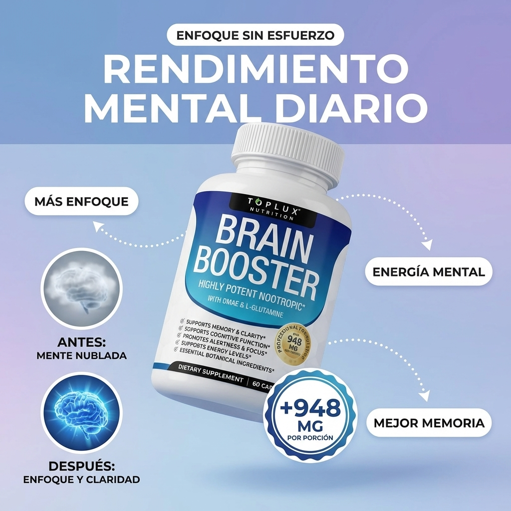 Brain Booster - Mejora la claridad, el enfoque y la energía mental.