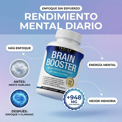 Brain Booster - Mejora la claridad, el enfoque y la energía mental.