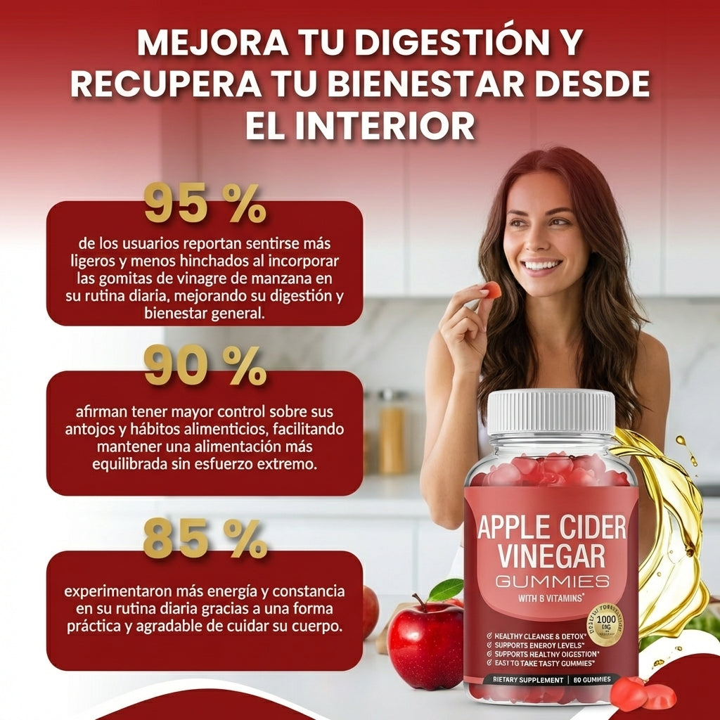 Gomitas de vinagre de manzana-Apoya a la digestión y controlar el apetito.