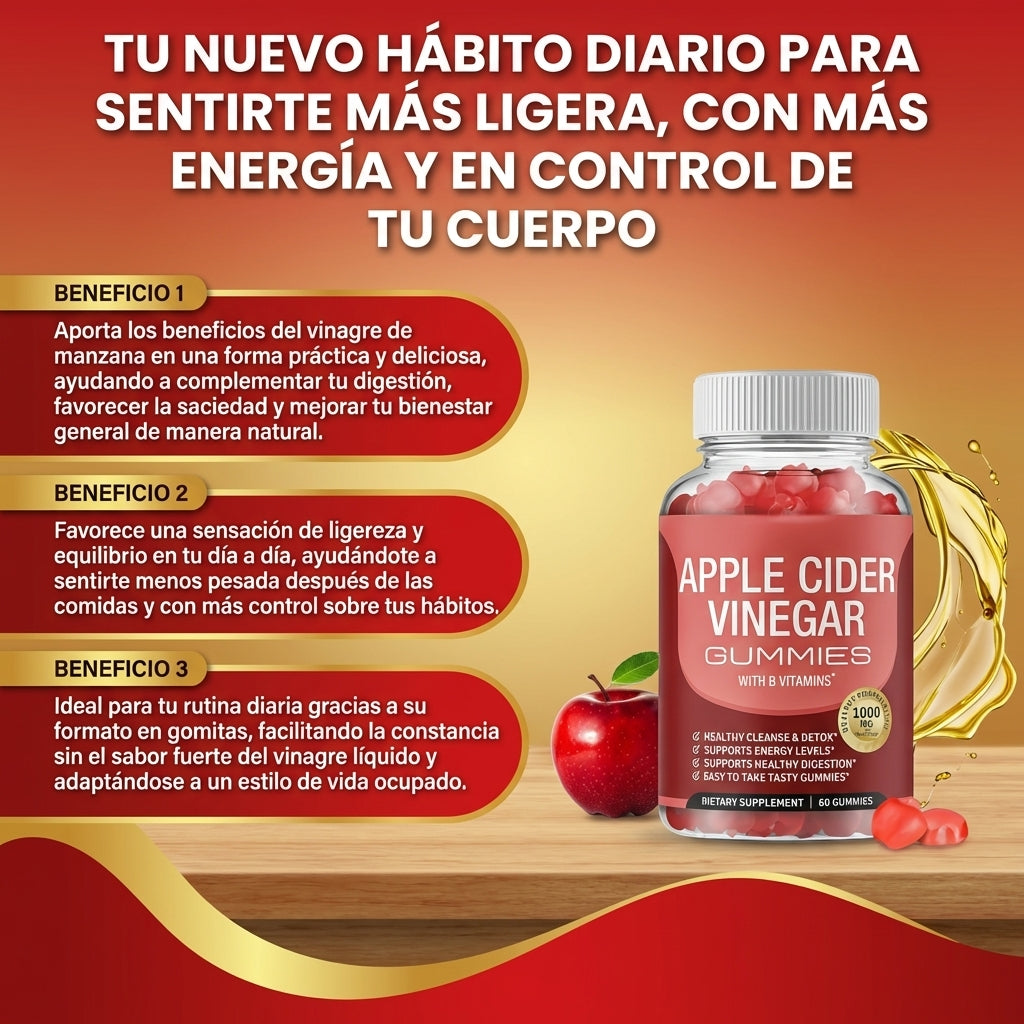 Gomitas de vinagre de manzana-Apoya a la digestión y controlar el apetito.
