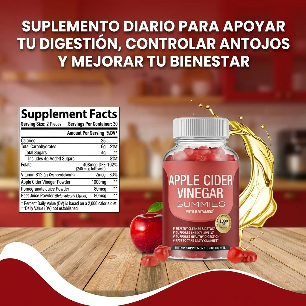 Gomitas de vinagre de manzana-Apoya a la digestión y controlar el apetito.