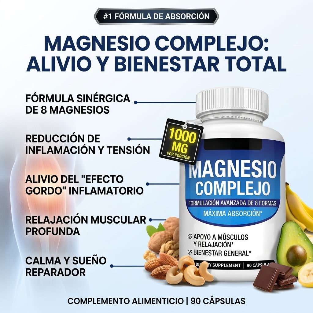 MAGNESIO TRIPLE ACCIÓN AVANZADA -  RELAJA TU CUERPO Y DESCANSA MEJOR