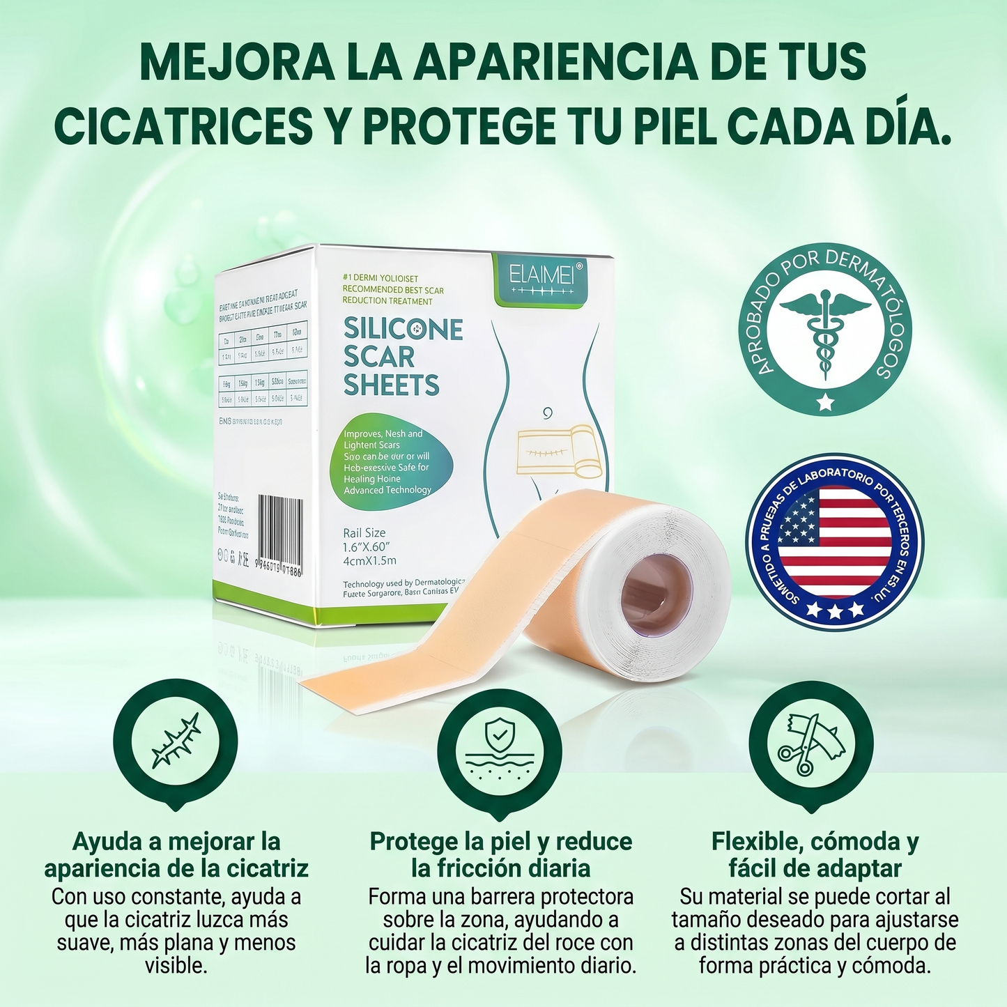 2X1 Silicone Scar Sheets – Láminas de Silicona para Cicatrices.