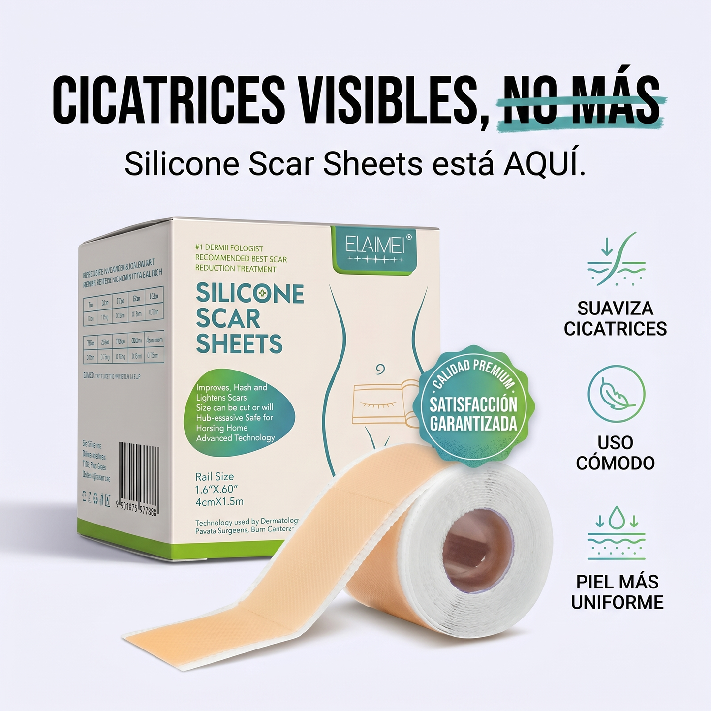 2X1 Silicone Scar Sheets – Láminas de Silicona para Cicatrices.