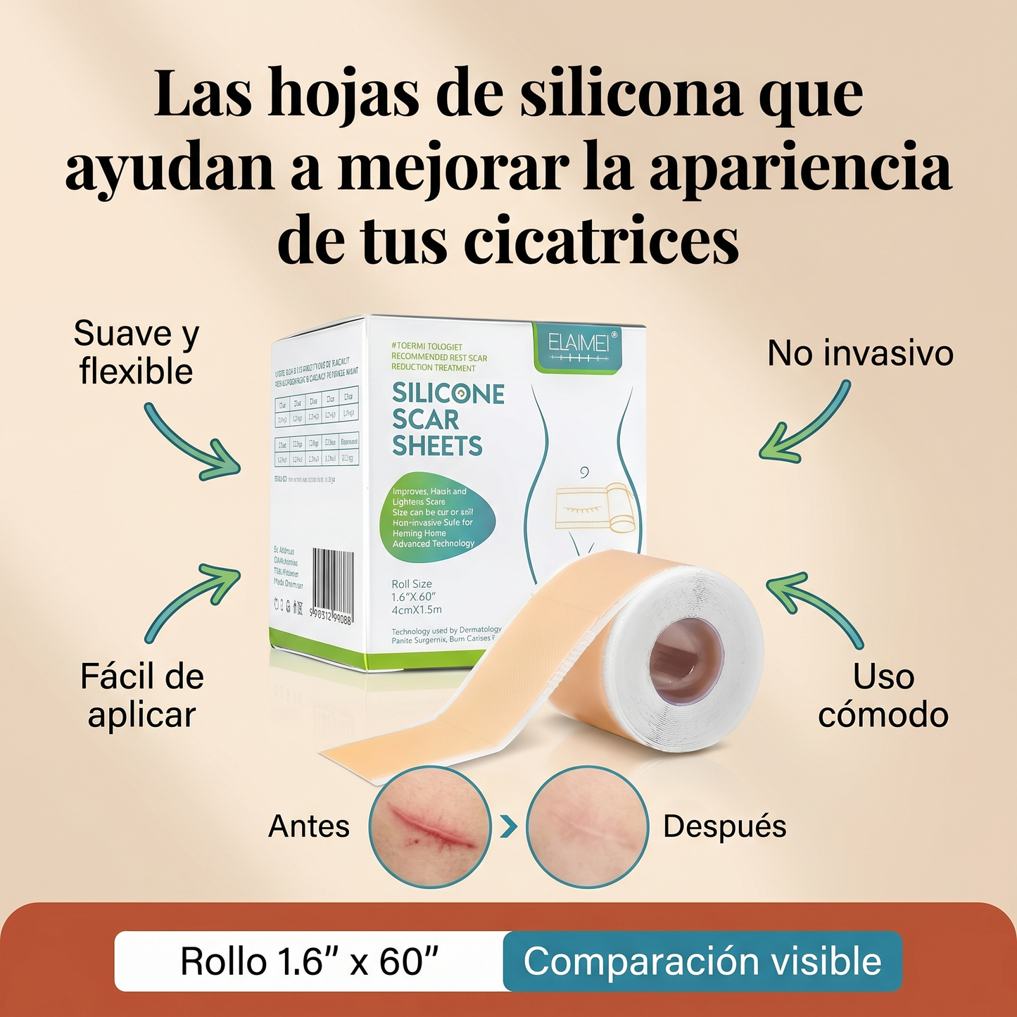 2X1 Silicone Scar Sheets – Láminas de Silicona para Cicatrices.