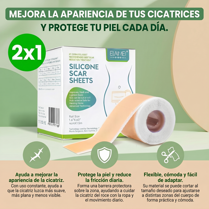 2X1 Silicone Scar Sheets – Láminas de Silicona para Cicatrices.