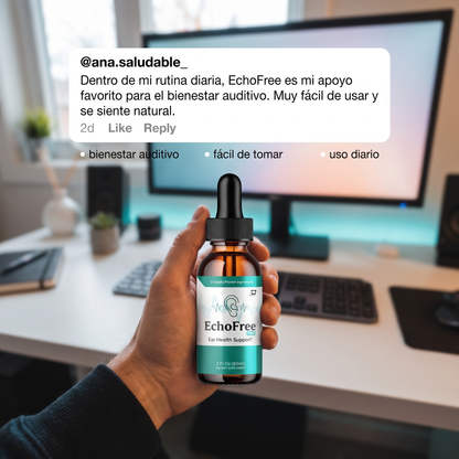Echo free- Apoyar el bienestar del oído y la salud auditiva diaria.