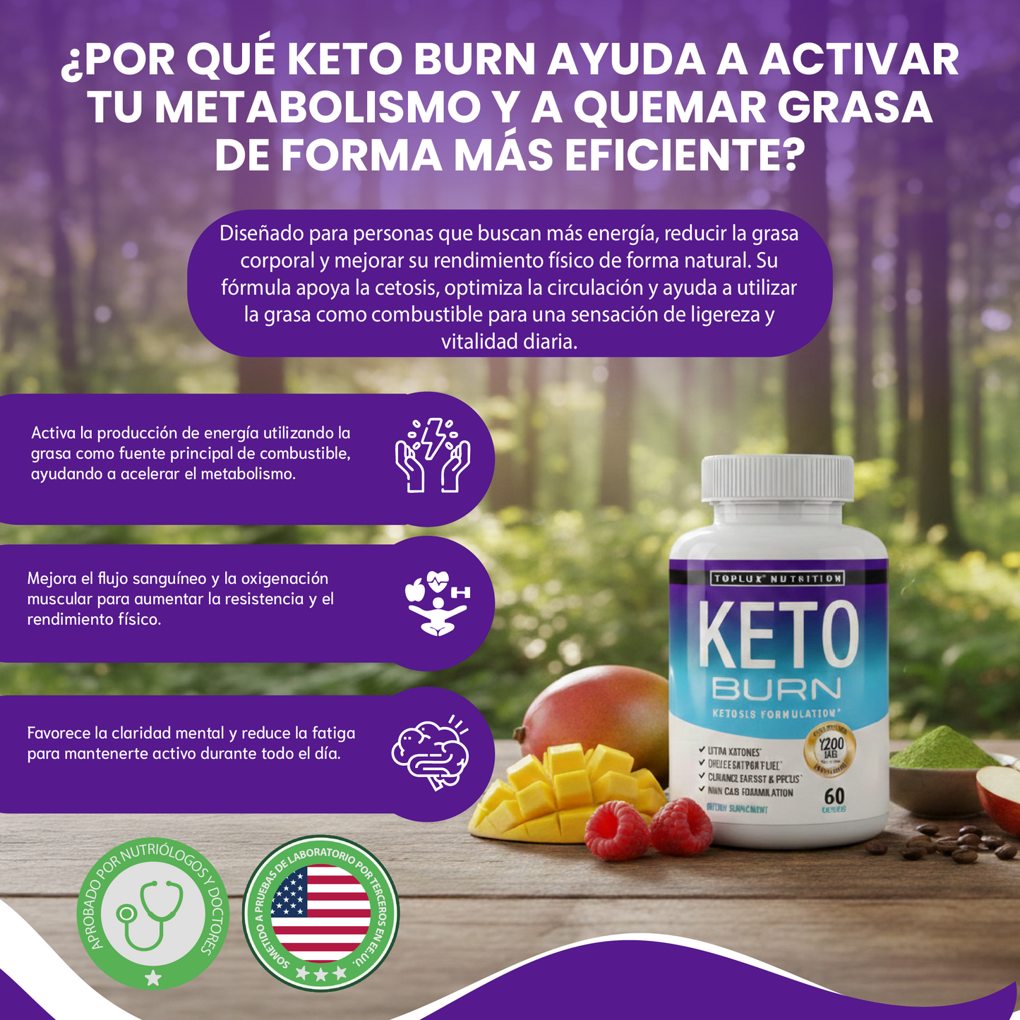Keto Burn- Aumenta la energía, mejora la circulación y optimizar la oxigenación.
