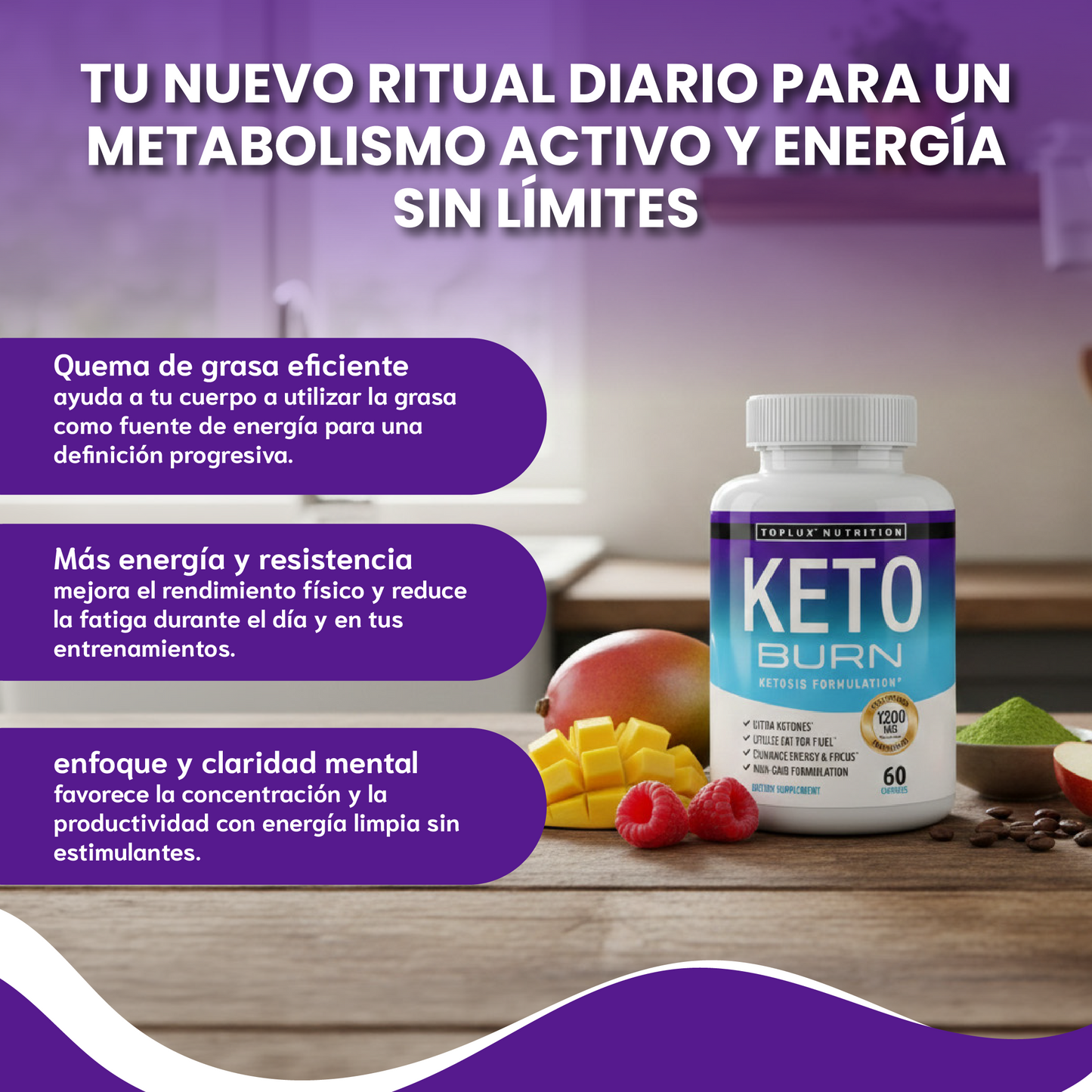 Keto Burn- Aumenta la energía, mejora la circulación y optimizar la oxigenación.