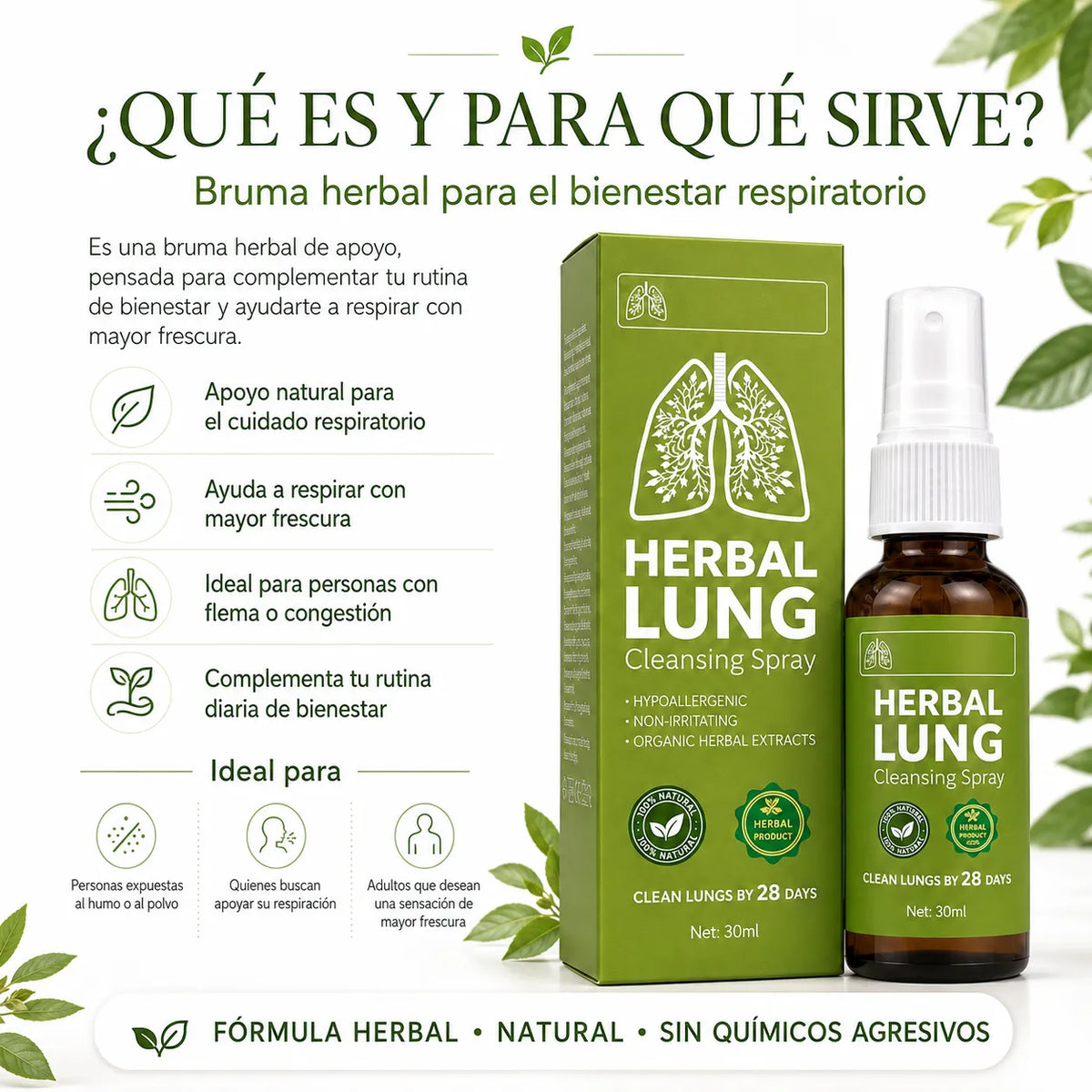 Spray Herbal de limpieza y apoyo pulmonar