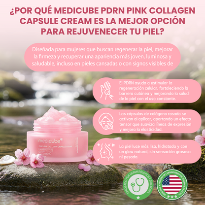 PDRN Pink collagen capsule cream- Crema hidratante con niacinamida y colágeno rosa.