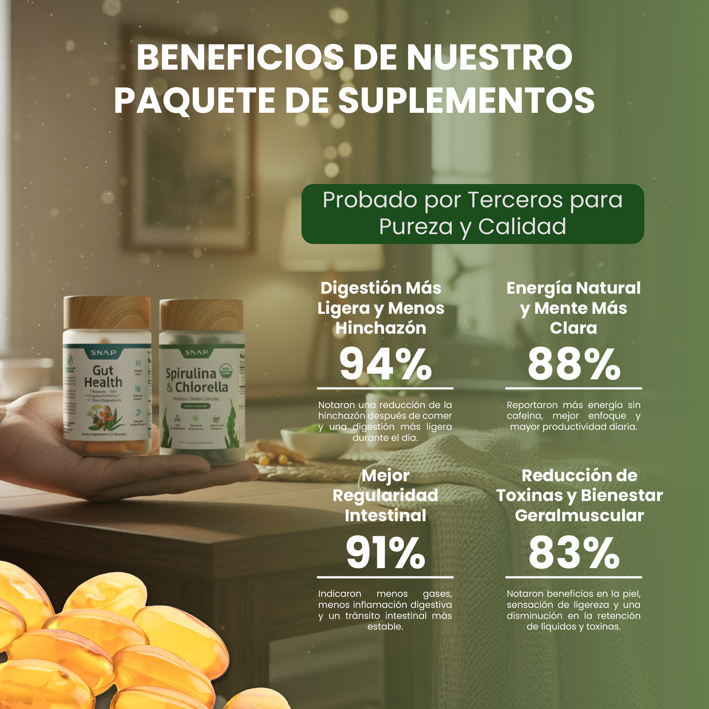 Paquete de suplementos para la salud intestinal- Apoya la digestión y  desintoxicación.