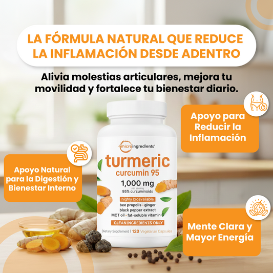 Suplemento de cúrcuma-Apoyo Antiinflamatorio y Energía Natural