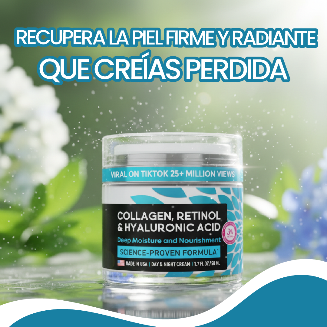 Crema anti-edad de colágeno retinol y hialurónico