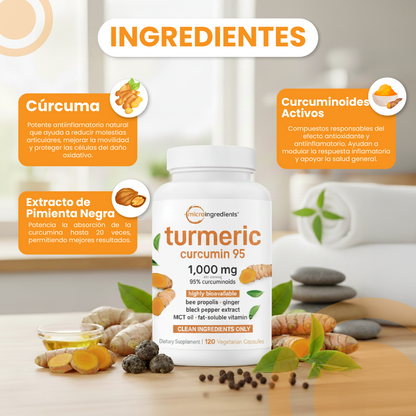 Suplemento de cúrcuma-Apoyo Antiinflamatorio y Energía Natural