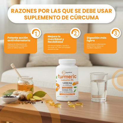 Suplemento de cúrcuma-Apoyo Antiinflamatorio y Energía Natural