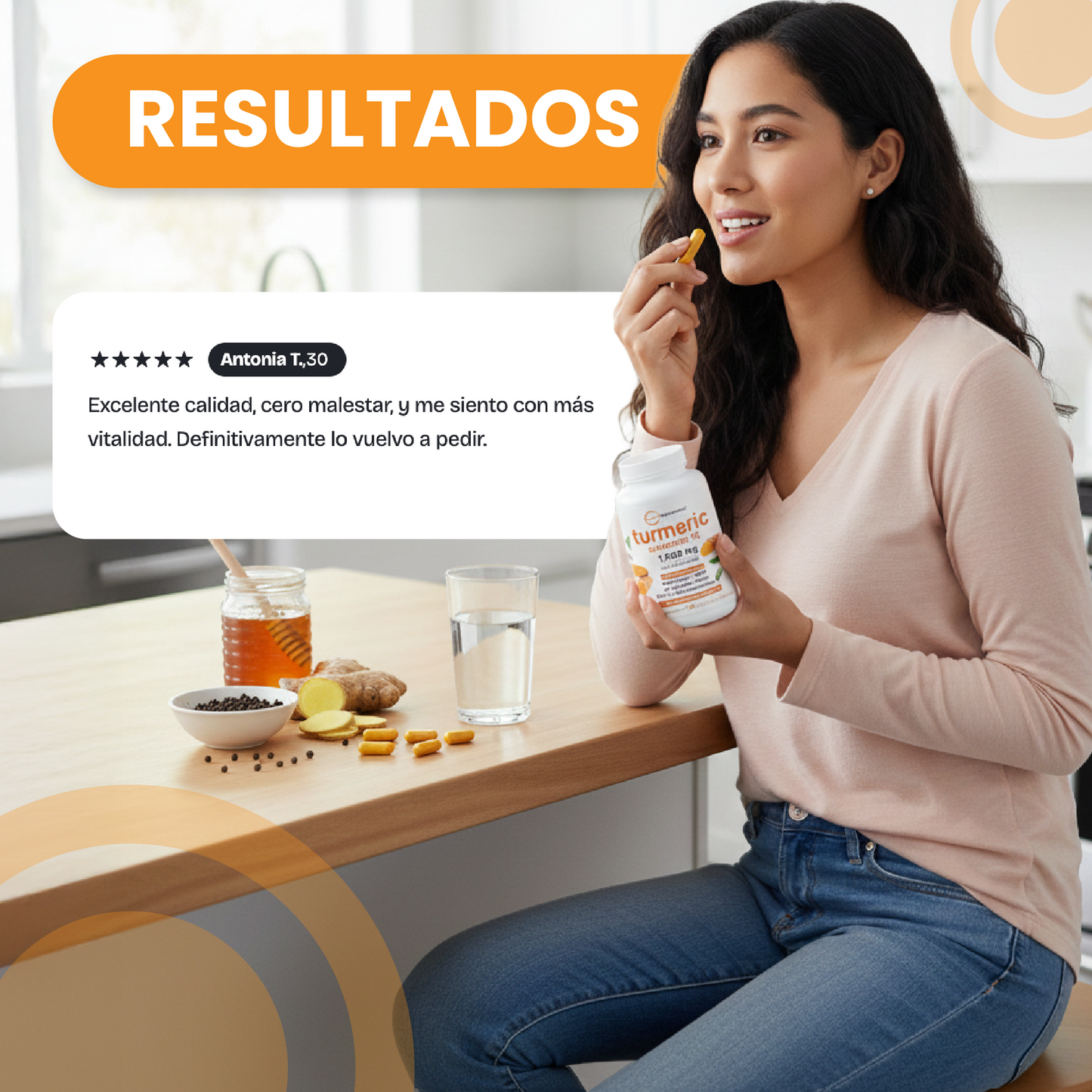Suplemento de cúrcuma-Apoyo Antiinflamatorio y Energía Natural