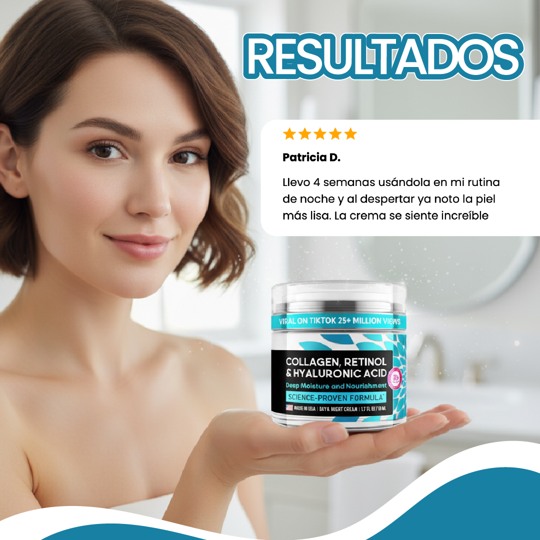 Crema anti-edad de colágeno retinol y hialurónico