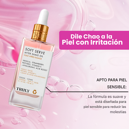 Aceite post afeitado- calma la irritación, reduce el enrojecimiento y deja la piel suave.