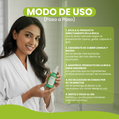 Gotas para eliminar el olor de la boca- Tratamiento para el mal aliento