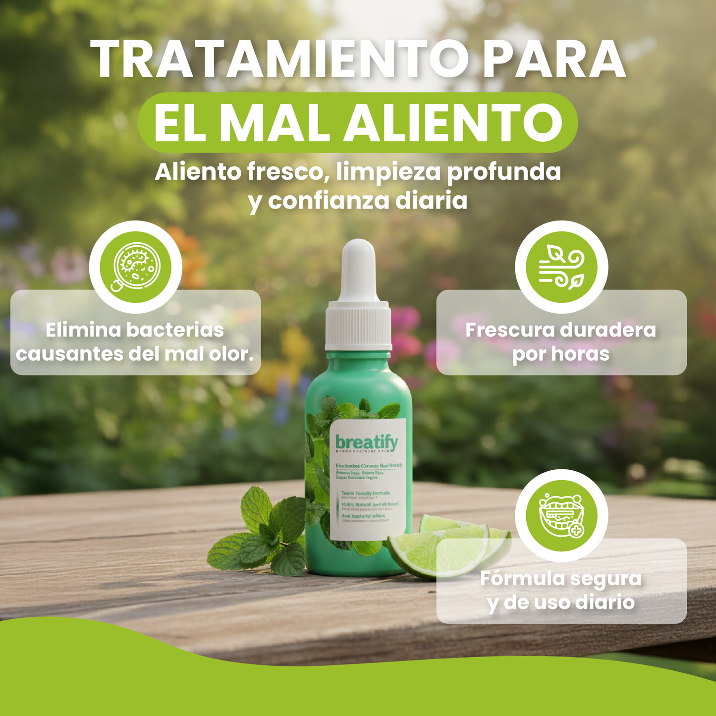 Gotas para eliminar el olor de la boca- Tratamiento para el mal aliento