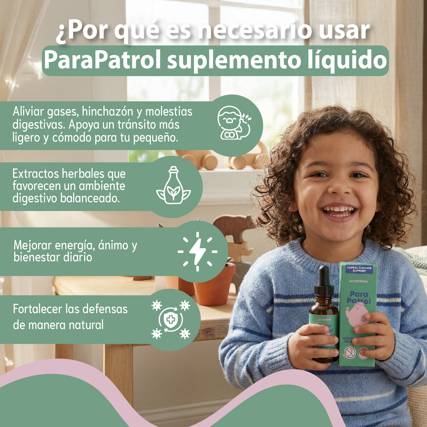 Para Patrol para niños-apoya la salud digestiva, sabor natural a frambuesa.