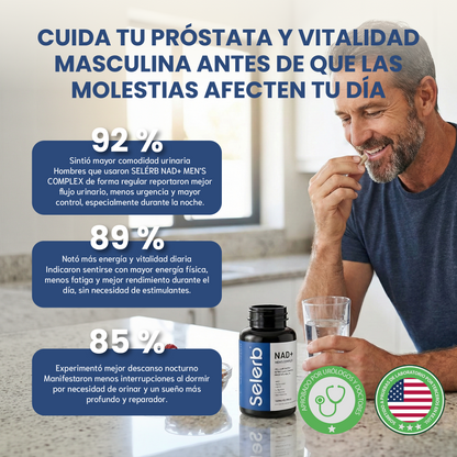 Complejo selerb nad+ men's -Apoyo para la prostática, circulación y vitalidad masculina.