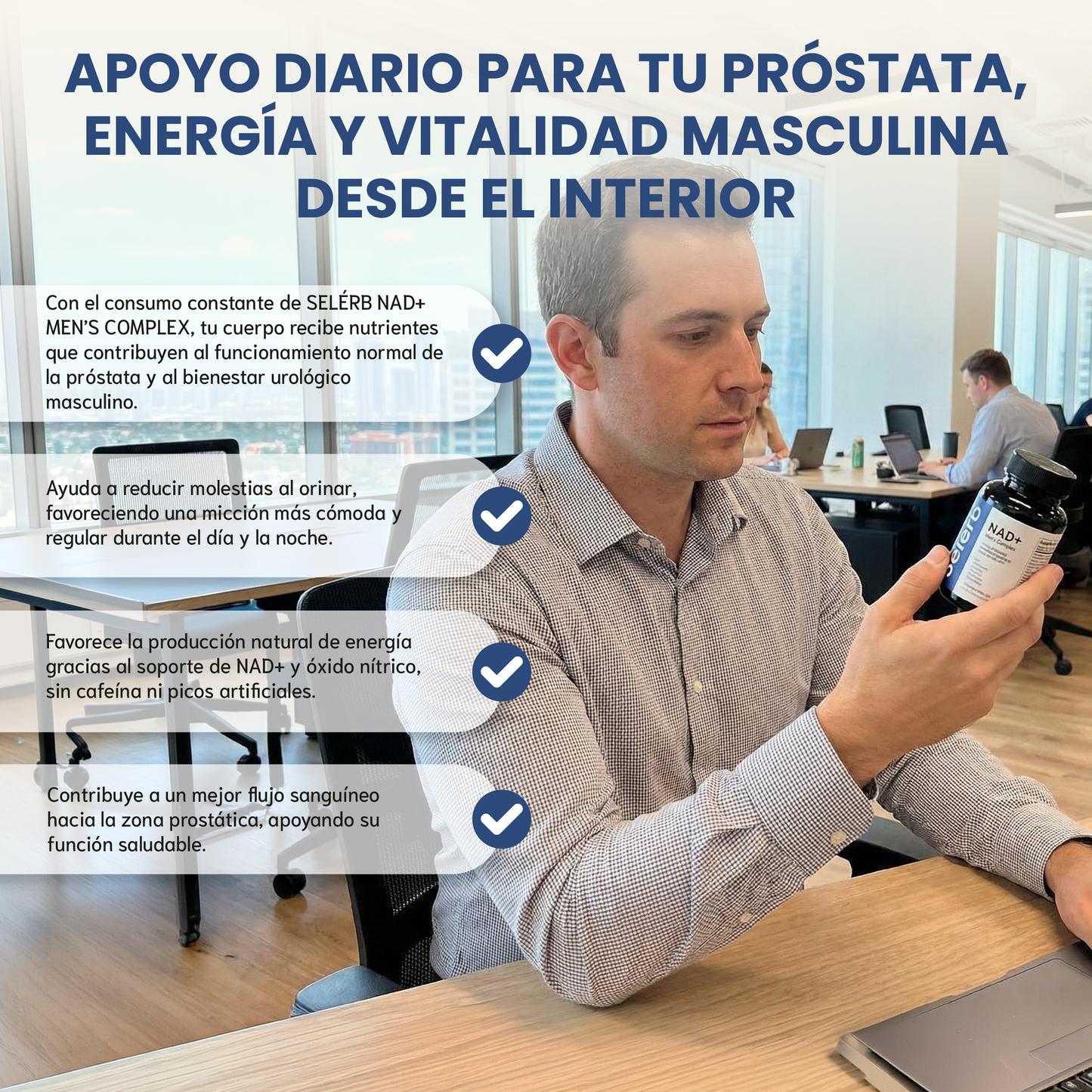 Complejo selerb nad+ men's -Apoyo para la prostática, circulación y vitalidad masculina.