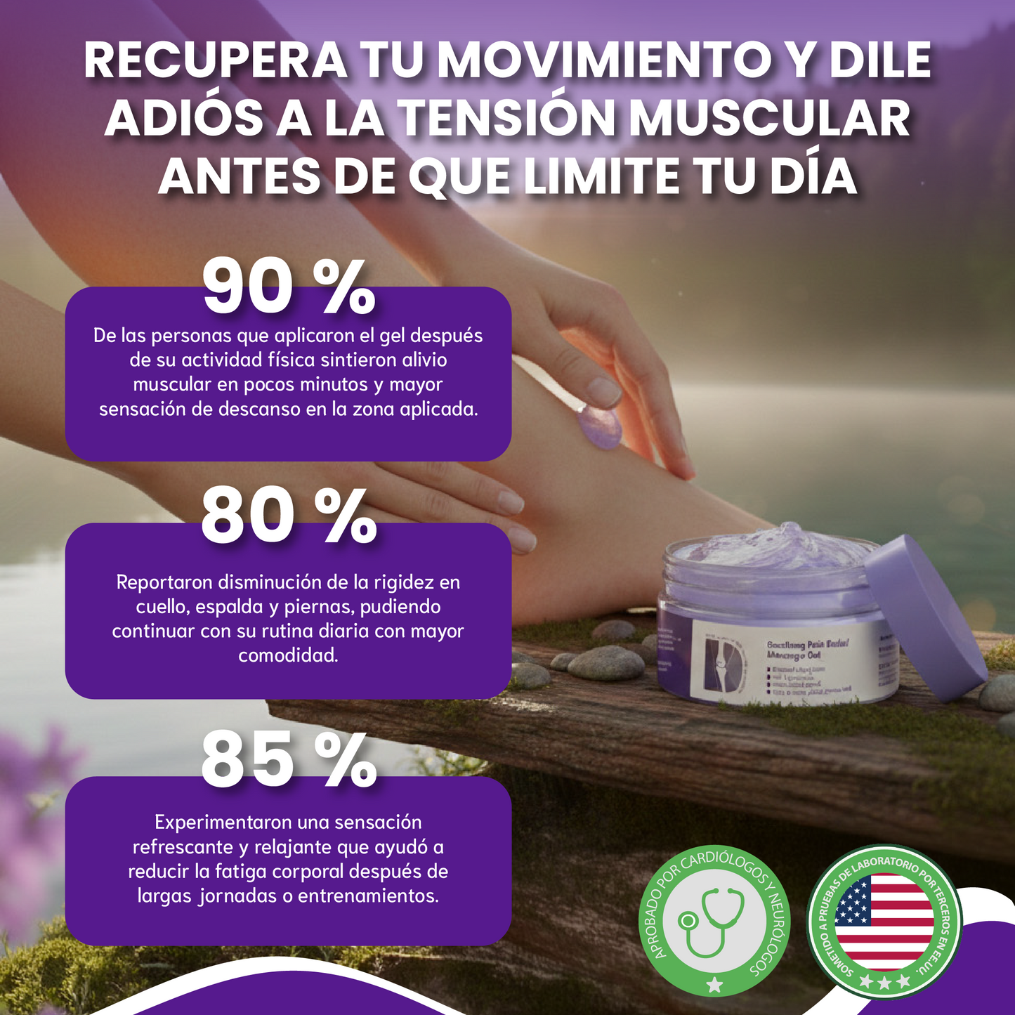 Gel de masaje para aliviar el dolor- Diseñado para aliviar molestias musculares y articulares.