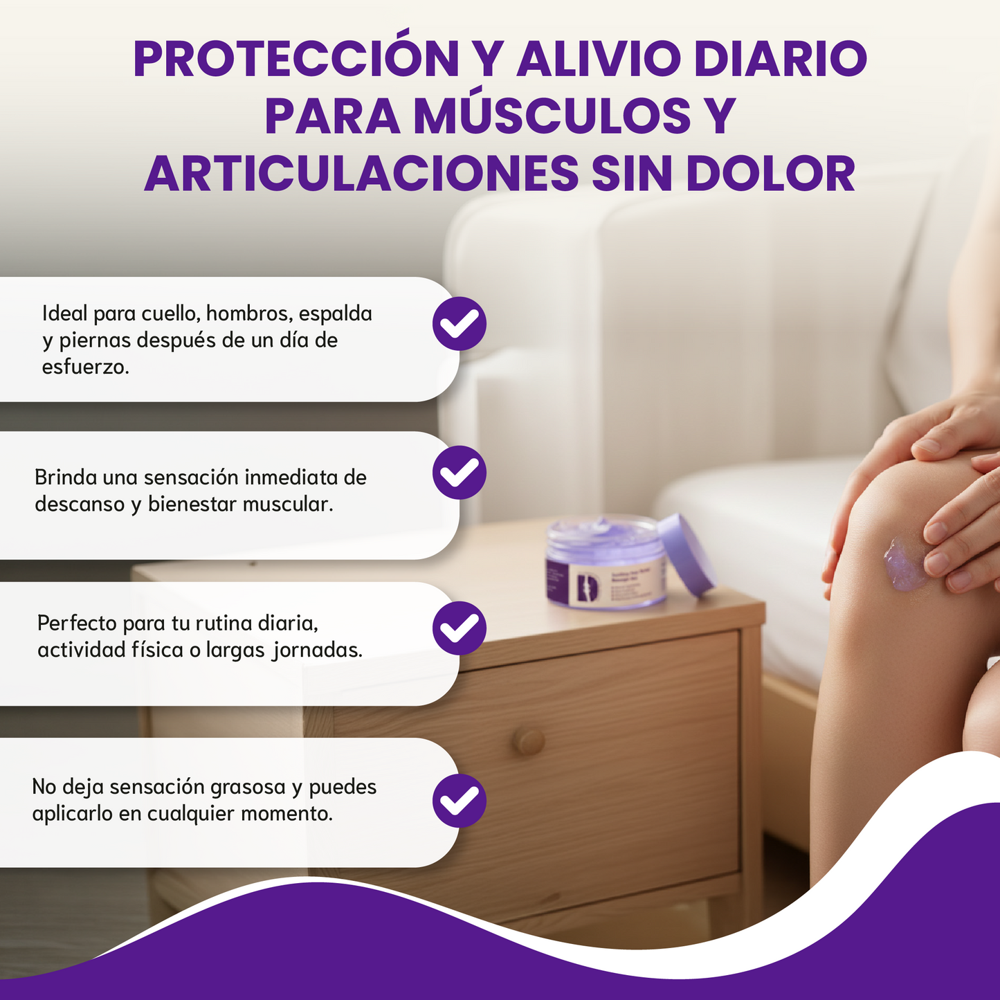 Gel de masaje para aliviar el dolor- Diseñado para aliviar molestias musculares y articulares.
