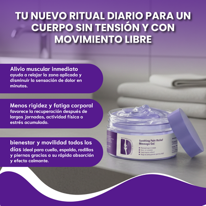 Gel de masaje para aliviar el dolor- Diseñado para aliviar molestias musculares y articulares.